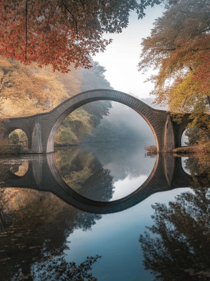 Rakotzbrücke Devil's Bridge in Kromlau Park Germany